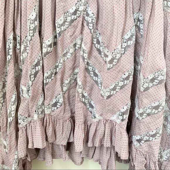 𝓯𝓹🩷 FREE PEOPLE PINK TRAPEZE POLKA DOT DRESS - Picture 4 of 6